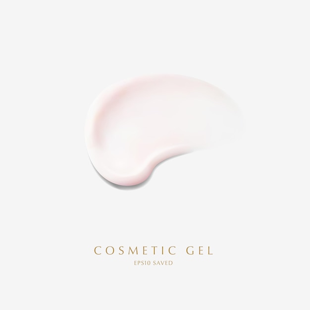 striscio di crema cosmetica, tocco isolato su sfondo bianco.