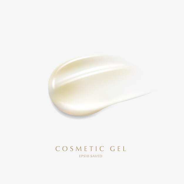 striscio di crema cosmetica, tocco isolato su sfondo bianco.