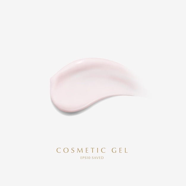 striscio di crema cosmetica, tocco isolato su sfondo bianco.