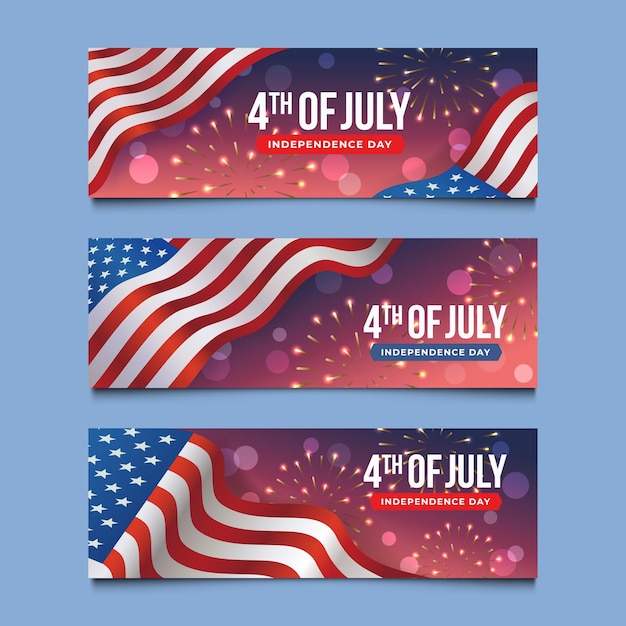 Striscioni per la Giornata dell'Indipendenza del 4 luglio