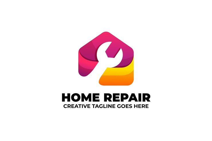 Strumenti di riparazione della casa Logo della chiave inglese