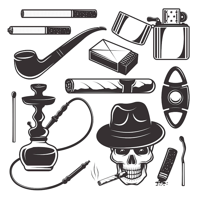 Strumenti e accessori per fumatori, set di prodotti del tabacco