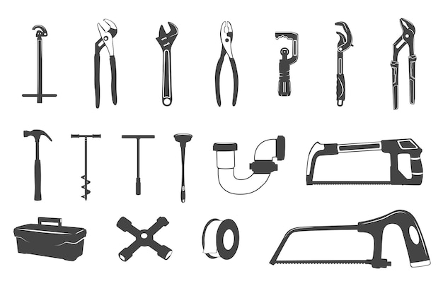 Strumenti idraulici svg Strumentazione idraulica silhouette Strumenti idraulici clipart Strumenti svg Strumenti silhouette Attrezzature idrauliche disegno