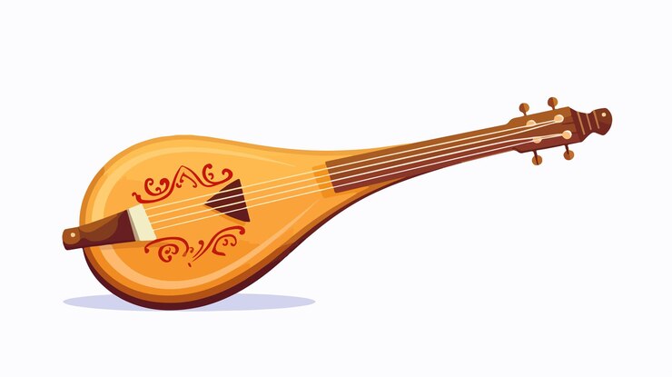 Vettore strumenti musicali tradizionali russi in stile piatto vettoriale