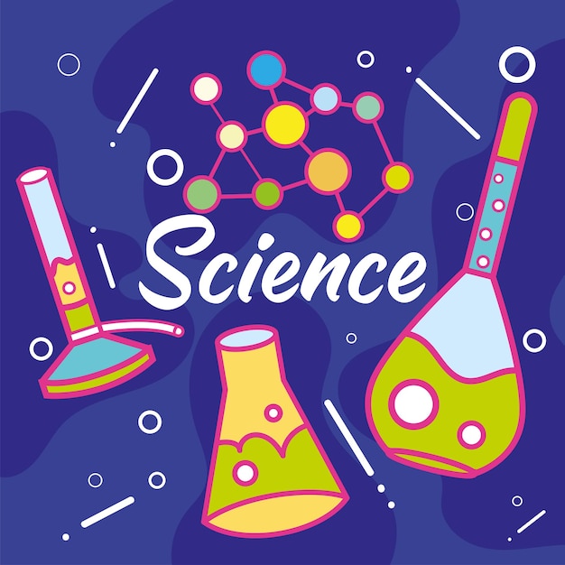 Strumento chimico diverso Concetto di classe scientifica Illustrazione vettoriale