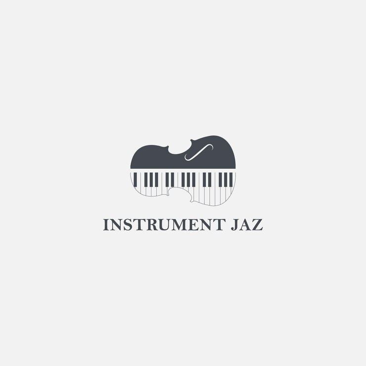 Strumento semplice pianoforte jazz e logo del violino