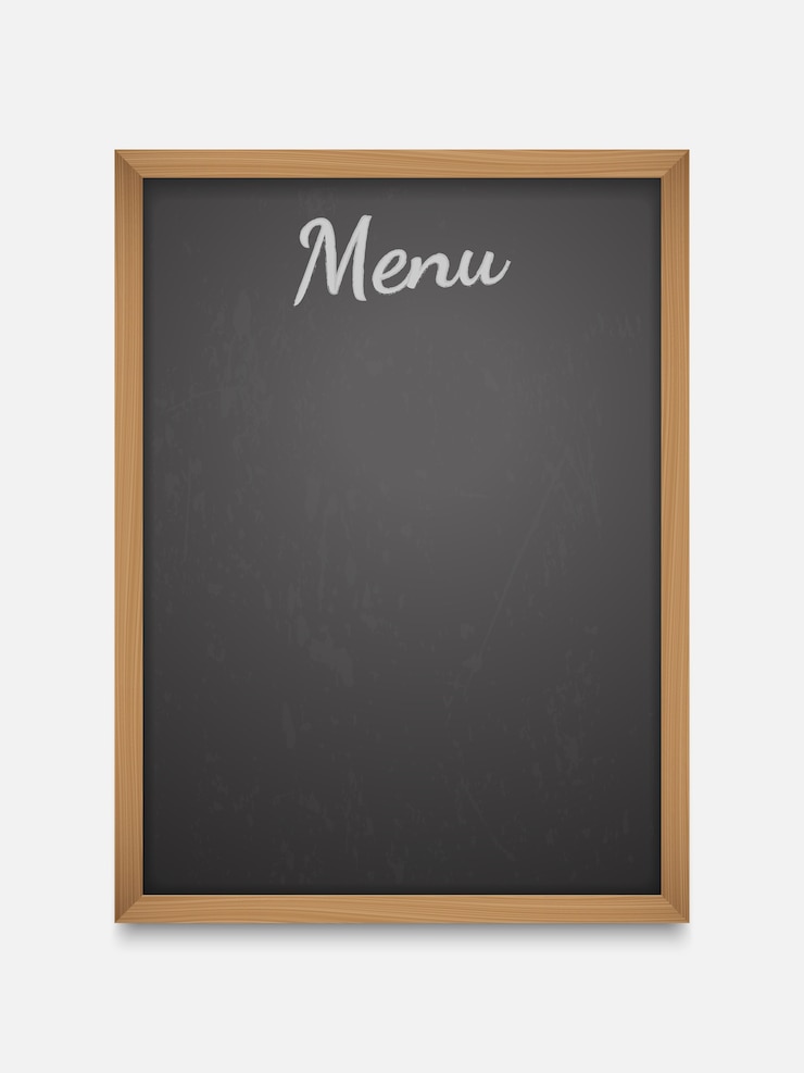Vettore struttura del menu lavagna ristorante