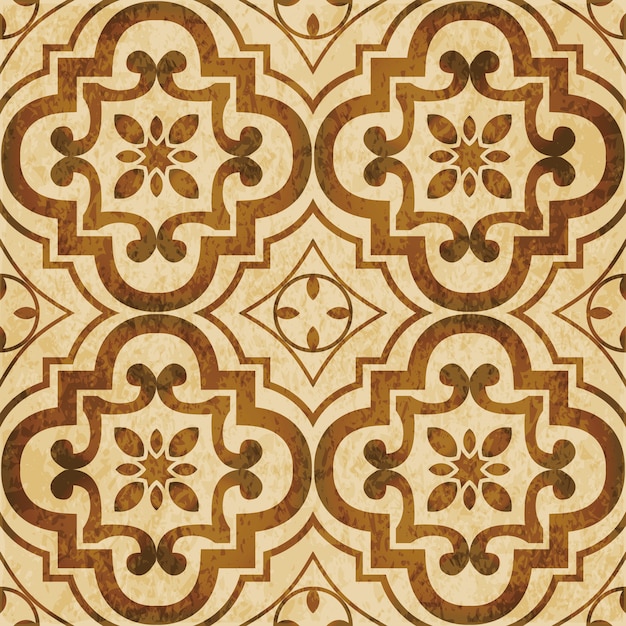 Struttura dell'acquerello marrone, modello senza cuciture, caleidoscopio di fiori a curva tonda