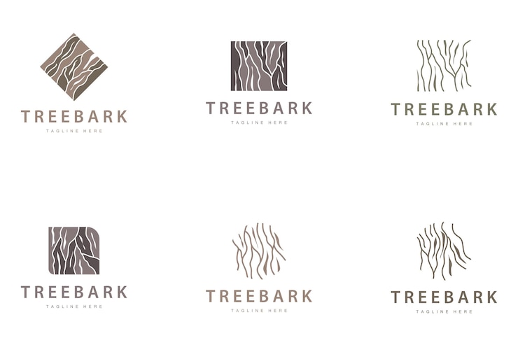 Vettore struttura della struttura del logo del legno strati vettoriali della corteccia degli alberi della foresta raccolta di set di template bundle