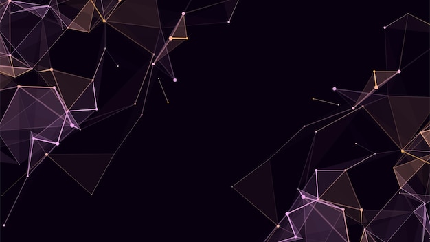 Struttura di connessione della rete informatica La tecnologia collega i big data Background scientifico vettoriale Business sfondo futuristico