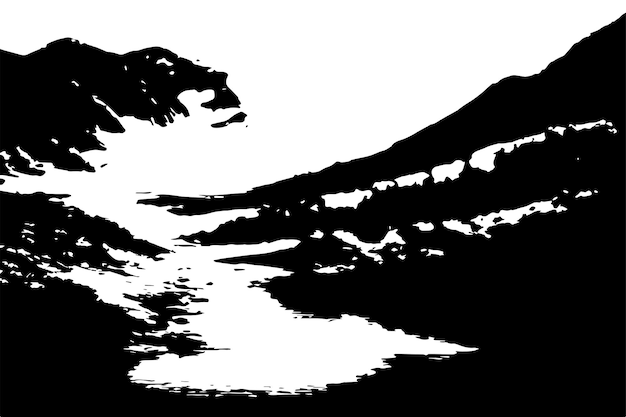 struttura di montagna nera su sfondo bianco