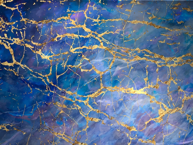 Struttura di sfondo astratta di marmo blu e oro