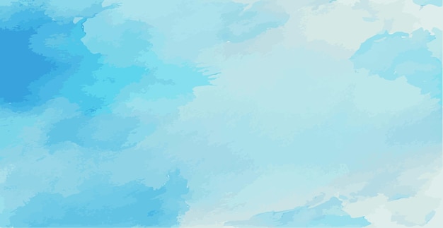 Struttura panoramica dell'acquerello blu realistico su sfondo bianco vettore
