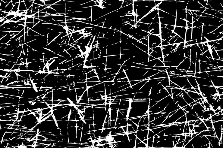 Vettore struttura sgangherata monocromatica in bianco e nero sparsa e graffiata