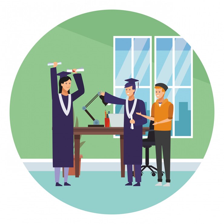 Vettore studenti in laurea
