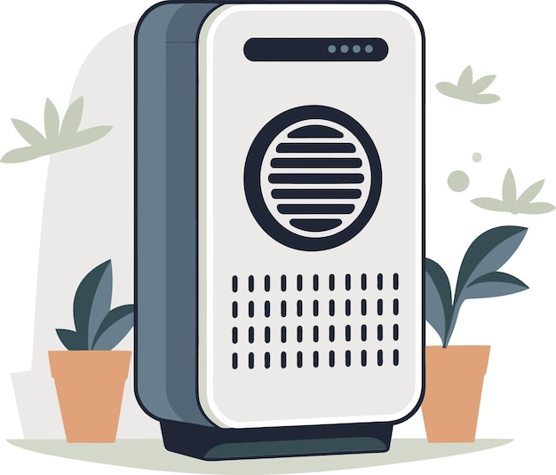 Stylish Air Purifier Vector Graphic per temi di home design contemporanei