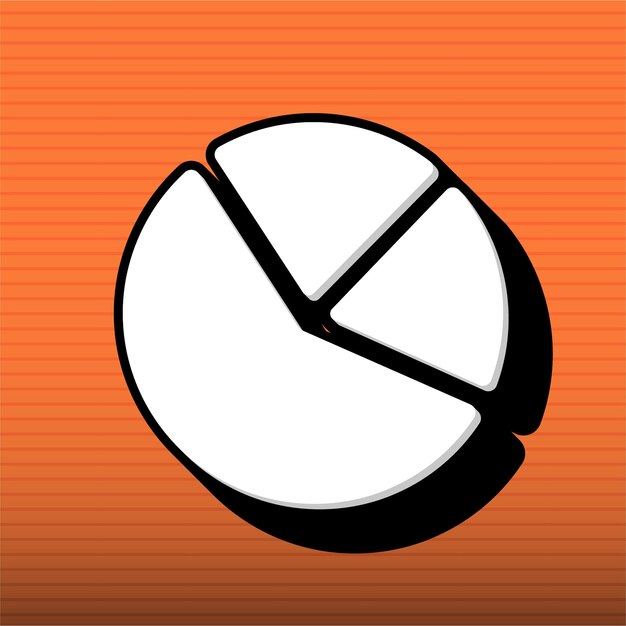 Stylish Black and White Pie Chart Icon con sfondo arancione personalizzabile