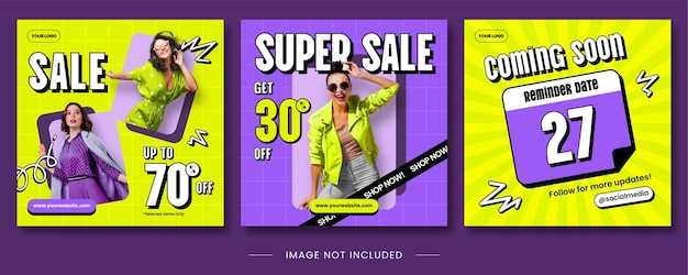 Stylish Fashion Instagram Template Premium Vector