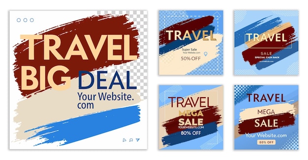 Stylish Travel Instagram Post con pennellate artistiche
