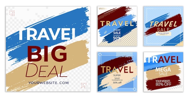 Stylish Travel Instagram Post con pennellate artistiche
