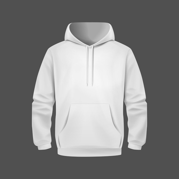 Stylish White Unisex Hoodie Front e Back View Sports hoodies Abbigliamento accogliente