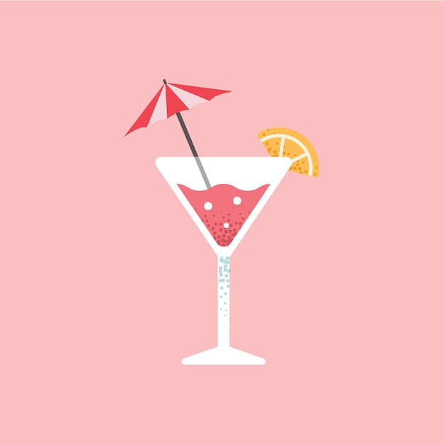 Succo di frutta rinfrescante. Cocktail. Illustrazioni vettoriali piatte