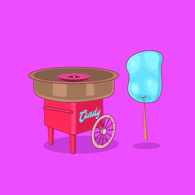 Sugar Candy Maker e Candy su un&#39;illustrazione di vettore del bastone