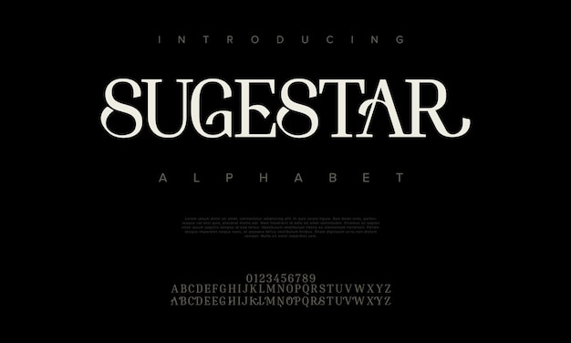 Sugestar premium lusso eleganti lettere e numeri dell'alfabeto Elegante tipografia classica per matrimoni
