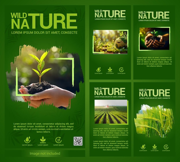 Suggerimenti per la progettazione di poster ispirati alla natura e all'estetica verde per i social media