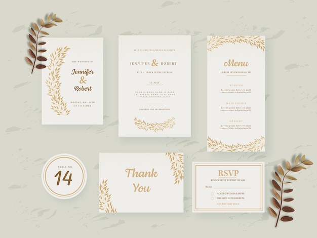 Suite Invito A Nozze Eleganza Su Sfondo Beige Grunge