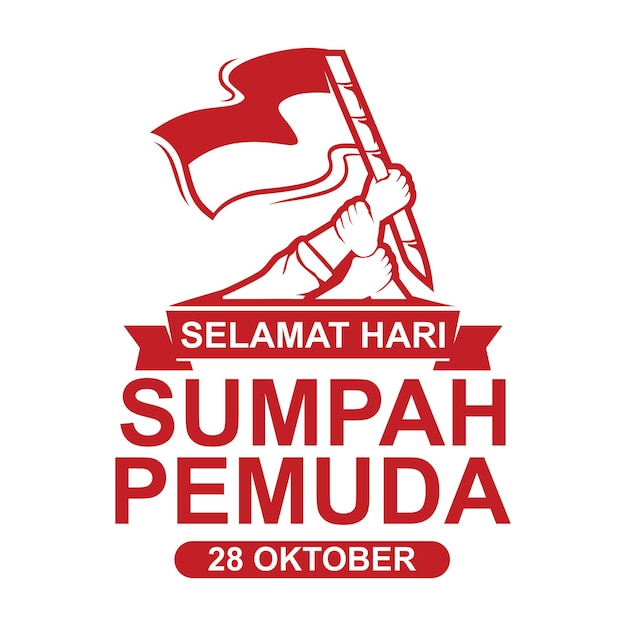 Sumah pemuda Oktober 28 logo design Dichiarazione dell'eroe della gioventù indonesiana