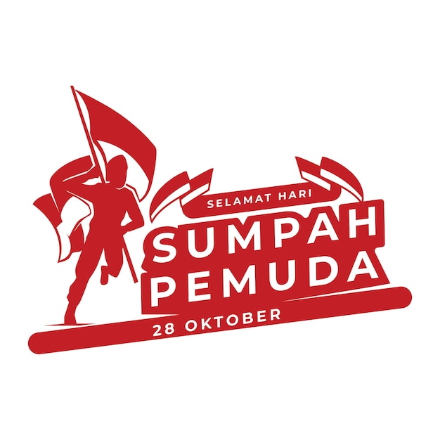 Sumah pemuda Oktober 28 logo design Dichiarazione dell'eroe della gioventù indonesiana