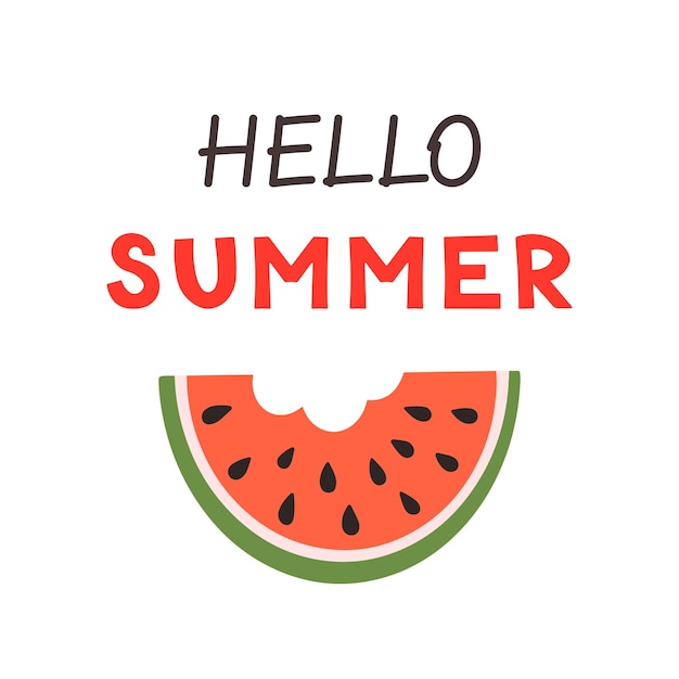 Summer Card Fetta di anguria Concetto di frutta e bacche estive