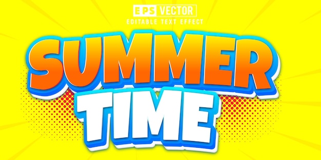 Summer Time 3d effetto testo modificabile con sfondo