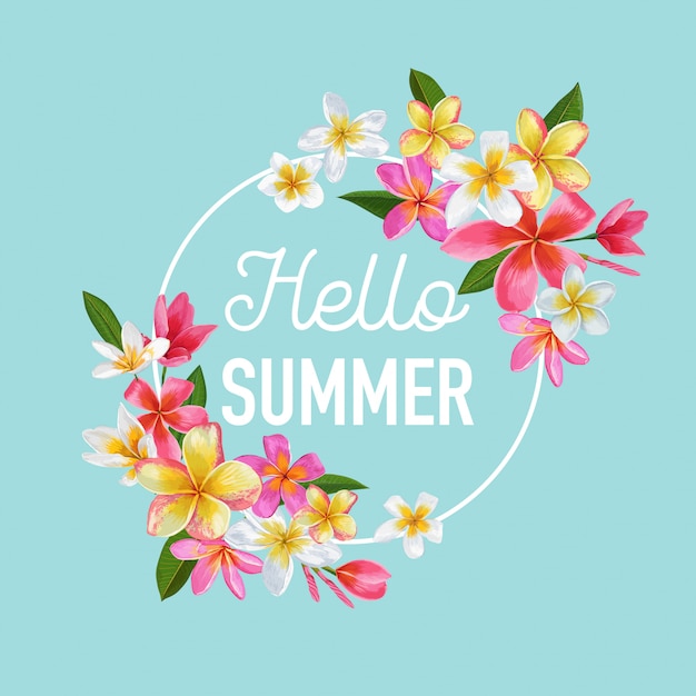 Summertime Floral Background Design di fiori tropicali