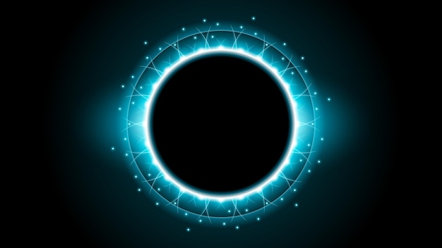 Sun Eclipse Color Fire Dark Background Vector Moon Design Style Space Science Glow Light