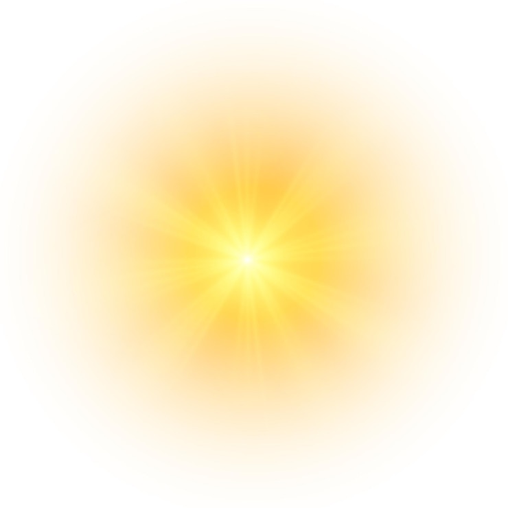 Vettore sun flash luce soffusa senza raggi in partenza star lampeggiava con scintillii spruzzi gialli vector
