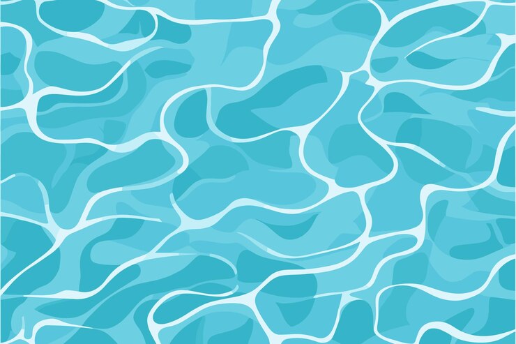 Vettore sun glare blu acqua superficie acqua superficie piscina sfondo con ondulazioni liquide illustrazione vettoriale