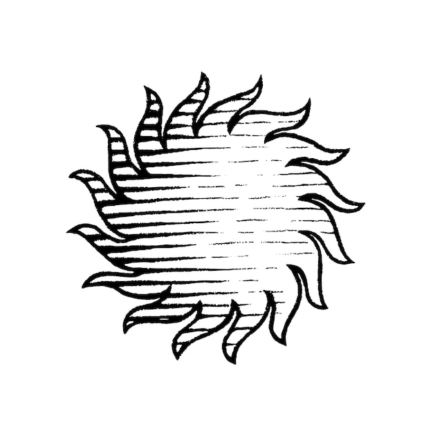 Sun Scratchboard vettore inciso