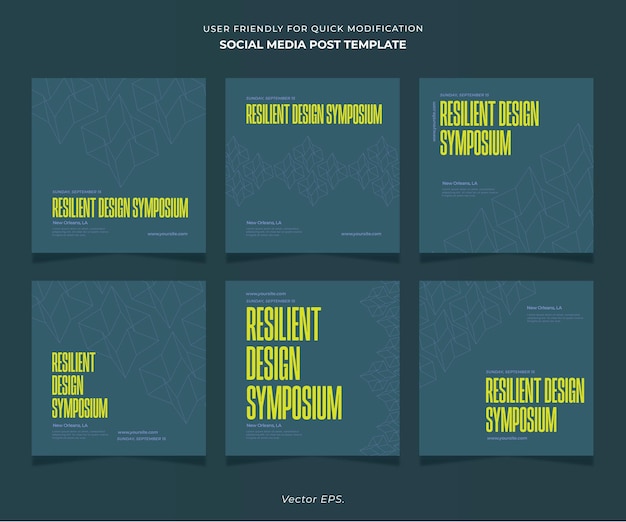 Super Collezione set Social media Re silent Design Simposio vettoriale Template