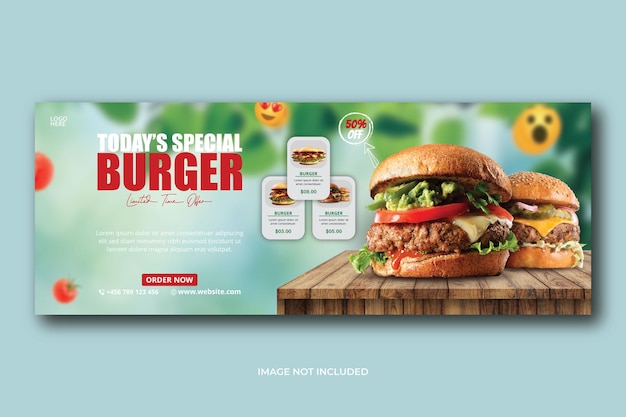 Super Delicious Burger vendita social media banner design