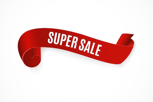 Super Sale Banner Ribbon Illustration