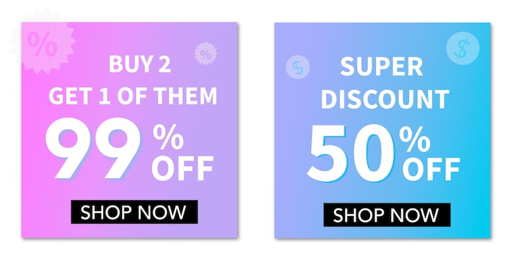 Vettore super sconto creativo moderno