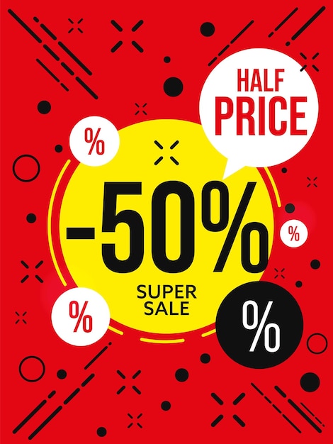 Super vendita con offerta speciale a metà prezzo