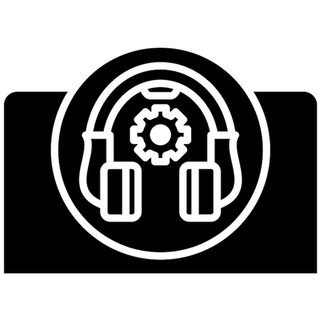 Supporto online Glyph Solid Black Illustration