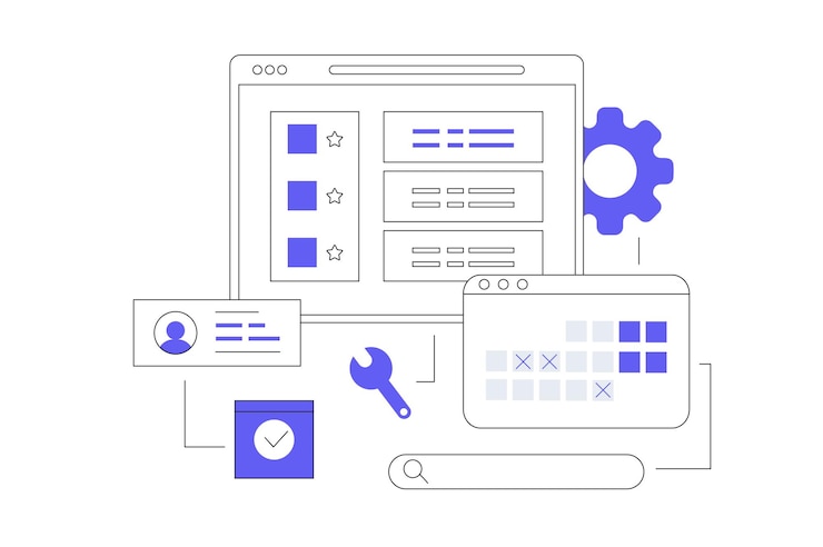 Vettore supporto per risolvere problemi tecnici help desk per risolvere problemi informatici pagina web