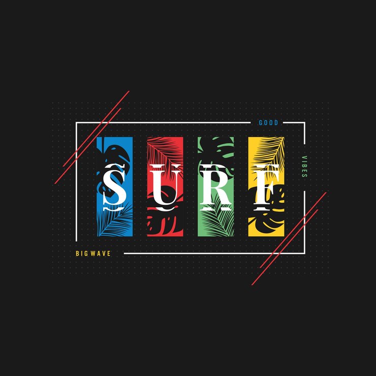 Vettore surfing paradise california illustrazione tipografia vettoriale grafica design di magliette