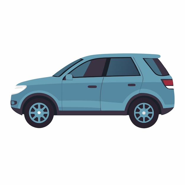 SUV blu a vista laterale