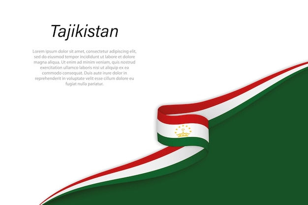 Sventola la bandiera del Tagikistan con sfondo di copyspace