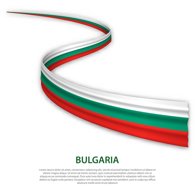 Sventolando il nastro o lo striscione con la bandiera della Bulgaria